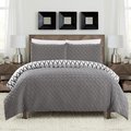 Fixturesfirst Eloida Grey Queen 3 Piece Comforter Set FI2541600